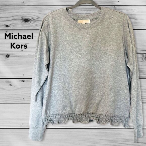 ‎NWT: Michael Kors Ruffle Bottom Sweatshirt - Picture 1 of 9